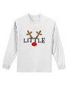 Matching Family Christmas Design - Reindeer - Little Adult Long Sleeve Shirt by TooLoud-Long Sleeve Shirt-TooLoud-White-Small-Davson Sales