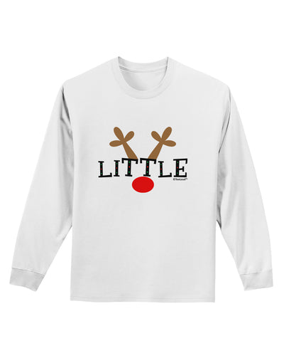 Matching Family Christmas Design - Reindeer - Little Adult Long Sleeve Shirt by TooLoud-Long Sleeve Shirt-TooLoud-White-Small-Davson Sales