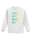 Suns Out Guns Out - Gradient Colors Adult Long Sleeve Shirt-Long Sleeve Shirt-TooLoud-White-Small-Davson Sales