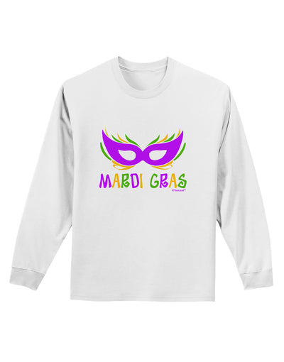 Mardi Gras - Purple Gold Green Mask Adult Long Sleeve Shirt by TooLoud-Long Sleeve Shirt-TooLoud-White-Small-Davson Sales