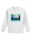 Chicago Skyline Watercolor Adult Long Sleeve Shirt-Long Sleeve Shirt-TooLoud-White-Small-Davson Sales