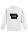 Iowa - United States Shape Adult Long Sleeve Shirt by TooLoud-Long Sleeve Shirt-TooLoud-White-Small-Davson Sales