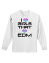 I Heart Girls That Heart EDM Adult Long Sleeve Shirt-Long Sleeve Shirt-TooLoud-White-Small-Davson Sales