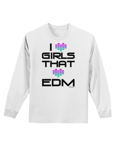 I Heart Girls That Heart EDM Adult Long Sleeve Shirt-Long Sleeve Shirt-TooLoud-White-Small-Davson Sales