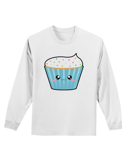 Cute Cupcake with Sprinkles Adult Long Sleeve Shirt by TooLoud-Long Sleeve Shirt-TooLoud-White-Small-Davson Sales