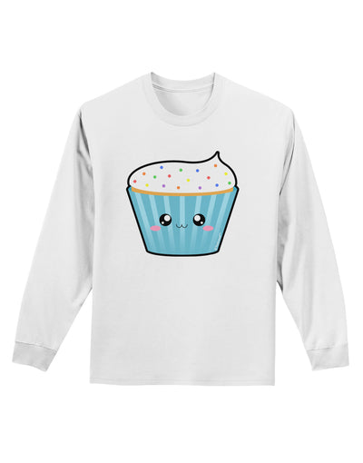 Cute Cupcake with Sprinkles Adult Long Sleeve Shirt by TooLoud-Long Sleeve Shirt-TooLoud-White-Small-Davson Sales