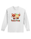 Cute Taco Fox Text Adult Long Sleeve Shirt-Long Sleeve Shirt-TooLoud-White-Small-Davson Sales