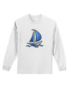 Blue Sailboat Adult Long Sleeve Shirt-Long Sleeve Shirt-TooLoud-White-Small-Davson Sales