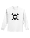 Black Skull and Crossbones Adult Long Sleeve Shirt-Long Sleeve Shirt-TooLoud-White-Small-Davson Sales