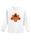 Cute Pilgrim Turkey Thanksgiving Adult Long Sleeve Shirt-Long Sleeve Shirt-TooLoud-White-Small-Davson Sales