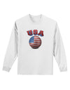 Soccer Ball Flag - USA Adult Long Sleeve Shirt-Long Sleeve Shirt-TooLoud-White-Small-Davson Sales