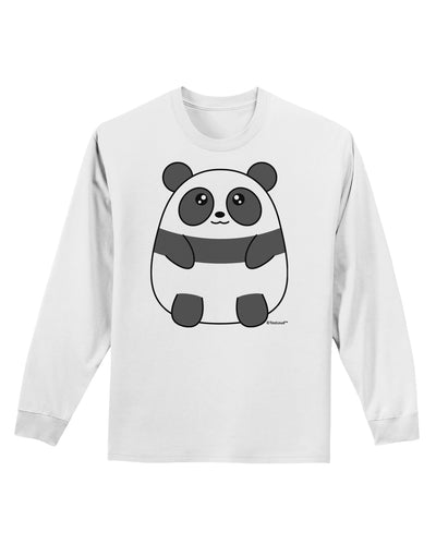 Cute Panda Bear Adult Long Sleeve Shirt by TooLoud-Long Sleeve Shirt-TooLoud-White-Small-Davson Sales