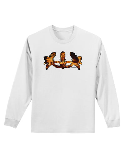 Fire Masquerade Mask Adult Long Sleeve Shirt by TooLoud-Long Sleeve Shirt-TooLoud-White-Small-Davson Sales