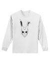 Scary Bunny Face White Distressed Adult Long Sleeve Shirt-Long Sleeve Shirt-TooLoud-White-Small-Davson Sales