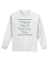 Happy St Patricks Day Clovers Adult Long Sleeve Shirt-Long Sleeve Shirt-TooLoud-White-Small-Davson Sales