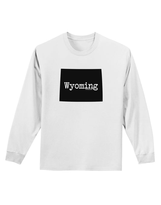 Wyoming - United States Shape Adult Long Sleeve Shirt-Long Sleeve Shirt-TooLoud-White-Small-Davson Sales