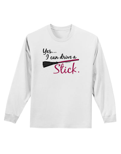 Drive Stick Pink Adult Long Sleeve Shirt-Long Sleeve Shirt-TooLoud-White-Small-Davson Sales