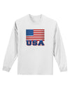 USA Flag Adult Long Sleeve Shirt by TooLoud-Long Sleeve Shirt-TooLoud-White-Small-Davson Sales