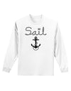 Sail Nautical Sailor Boating Adult Long Sleeve Shirt-Long Sleeve Shirt-TooLoud-White-Small-Davson Sales