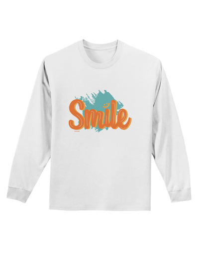 Smile Adult Long Sleeve Shirt-Long Sleeve Shirt-TooLoud-White-Small-Davson Sales