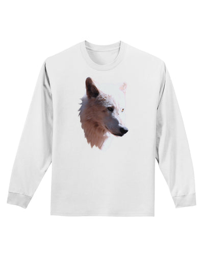 Magnificent White Wolf Head Adult Long Sleeve Shirt-Long Sleeve Shirt-TooLoud-White-Small-Davson Sales