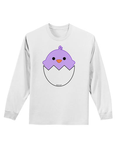 Cute Hatching Chick - Purple Adult Long Sleeve Shirt by TooLoud-Long Sleeve Shirt-TooLoud-White-Small-Davson Sales