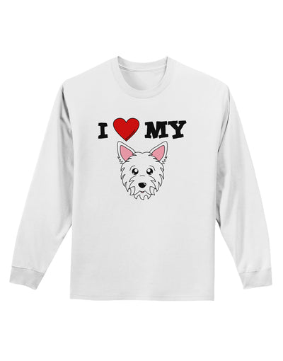 I Heart My - Cute Westie Dog Adult Long Sleeve Shirt by TooLoud-Long Sleeve Shirt-TooLoud-White-Small-Davson Sales