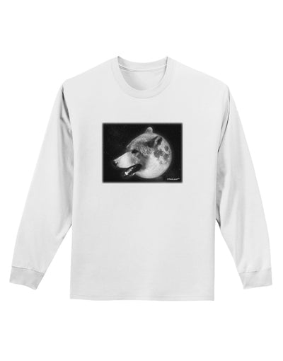 White Wolf Moon Adult Long Sleeve Shirt-Long Sleeve Shirt-TooLoud-White-Small-Davson Sales