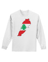 Lebanon Flag Silhouette Adult Long Sleeve Shirt-Long Sleeve Shirt-TooLoud-White-Small-Davson Sales