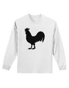 Rooster Silhouette Design Adult Long Sleeve Shirt-Long Sleeve Shirt-TooLoud-White-Small-Davson Sales