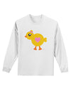 Cute Chick with Bow - Crayon Style Drawing Adult Long Sleeve Shirt by TooLoud-Long Sleeve Shirt-TooLoud-White-Small-Davson Sales