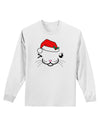 Kyu-T Face Kattia Santa Hat Girl Cat Adult Long Sleeve Shirt-Long Sleeve Shirt-TooLoud-White-Small-Davson Sales