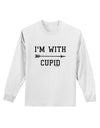 I'm With Cupid - Right Arrow Adult Long Sleeve Shirt by TooLoud-Long Sleeve Shirt-TooLoud-White-Small-Davson Sales