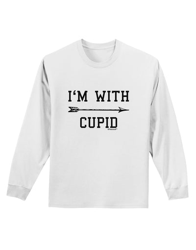 I'm With Cupid - Right Arrow Adult Long Sleeve Shirt by TooLoud-Long Sleeve Shirt-TooLoud-White-Small-Davson Sales