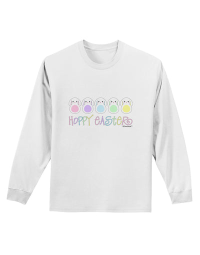 Cute Pastel Bunnies - Hoppy Easter Adult Long Sleeve Shirt by TooLoud-Long Sleeve Shirt-TooLoud-White-Small-Davson Sales