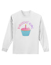 Birthday Girl - Candle Cupcake Adult Long Sleeve Shirt by TooLoud-Long Sleeve Shirt-TooLoud-White-Small-Davson Sales