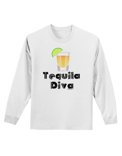 Tequila Diva - Cinco de Mayo Design Adult Long Sleeve Shirt by TooLoud-Long Sleeve Shirt-TooLoud-White-Small-Davson Sales