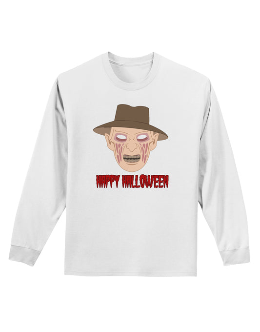 Scary Face With a Hat - Happy Halloween Adult Long Sleeve Shirt-Long Sleeve Shirt-TooLoud-White-Small-Davson Sales