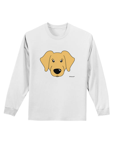 Cute Golden Retriever Dog Adult Long Sleeve Shirt by TooLoud-Long Sleeve Shirt-TooLoud-White-Small-Davson Sales