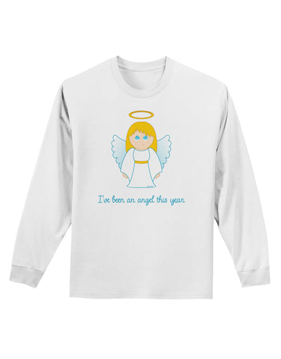 I've Been An Angel This Year Cute Christmas Angel Adult Long Sleeve Shirt-Long Sleeve Shirt-TooLoud-White-Small-Davson Sales