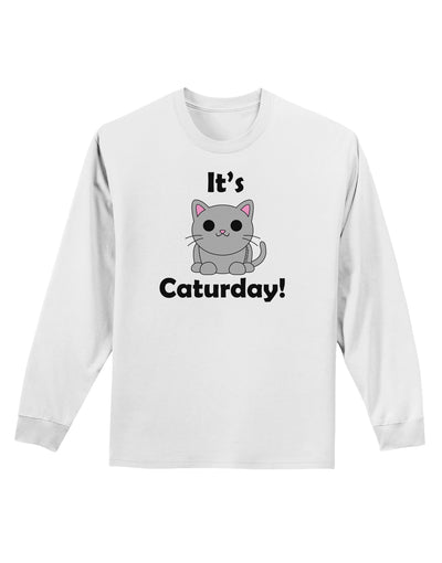 It's Caturday Cute Cat Design Adult Long Sleeve Shirt by TooLoud-Long Sleeve Shirt-TooLoud-White-Small-Davson Sales