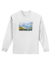 CO Fog Mountains Text Adult Long Sleeve Shirt-Long Sleeve Shirt-TooLoud-White-Small-Davson Sales