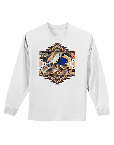 Native American Dancer 1 Adult Long Sleeve Shirt-Long Sleeve Shirt-TooLoud-White-Small-Davson Sales