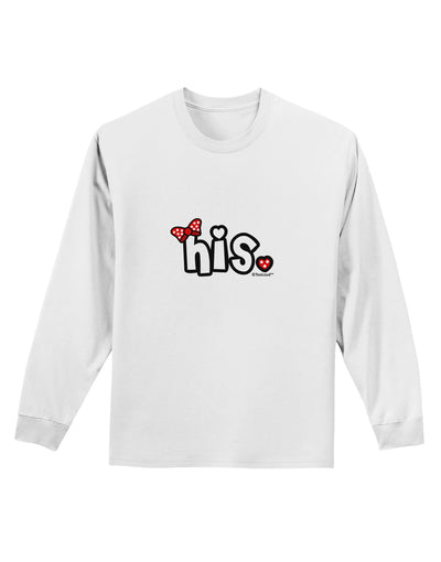 Matching His and Hers Design - His - Red Bow Adult Long Sleeve Shirt by TooLoud-Long Sleeve Shirt-TooLoud-White-Small-Davson Sales