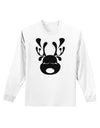 Cute Black Reindeer Face Christmas Adult Long Sleeve Shirt-Long Sleeve Shirt-TooLoud-White-Small-Davson Sales