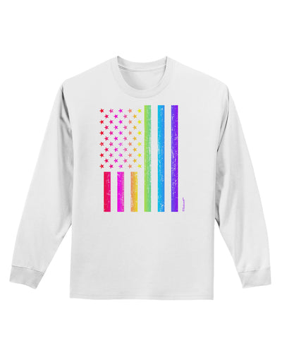 American Pride - Rainbow Flag Adult Long Sleeve Shirt-Long Sleeve Shirt-TooLoud-White-Small-Davson Sales