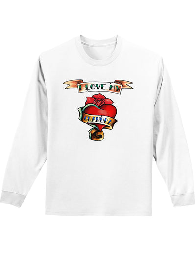 Tattoo Heart I Love My Grandpa Adult Long Sleeve Shirt-Long Sleeve Shirt-TooLoud-White-Small-Davson Sales