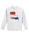 New Orleans Louisiana Flag Adult Long Sleeve Shirt-Long Sleeve Shirt-TooLoud-White-Small-Davson Sales