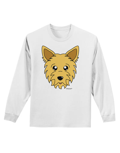 Cute Yorkshire Terrier Yorkie Dog Adult Long Sleeve Shirt by TooLoud-Long Sleeve Shirt-TooLoud-White-Small-Davson Sales