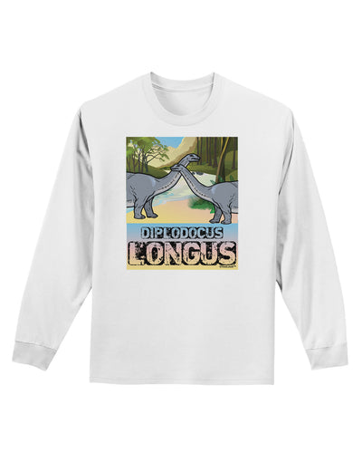 Diplodocus Longus - With Name Adult Long Sleeve Shirt-Long Sleeve Shirt-TooLoud-White-Small-Davson Sales